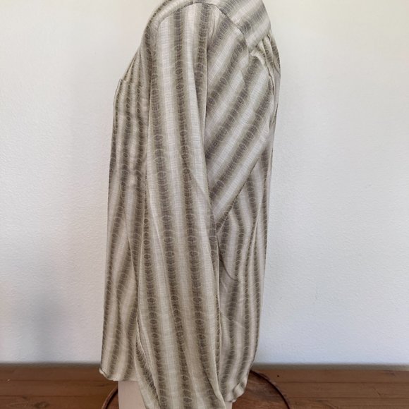 Jhanes Barnes - Nehru Style - Striped Long Sleeve Shirt - Size Medium - Picture 5 of 8